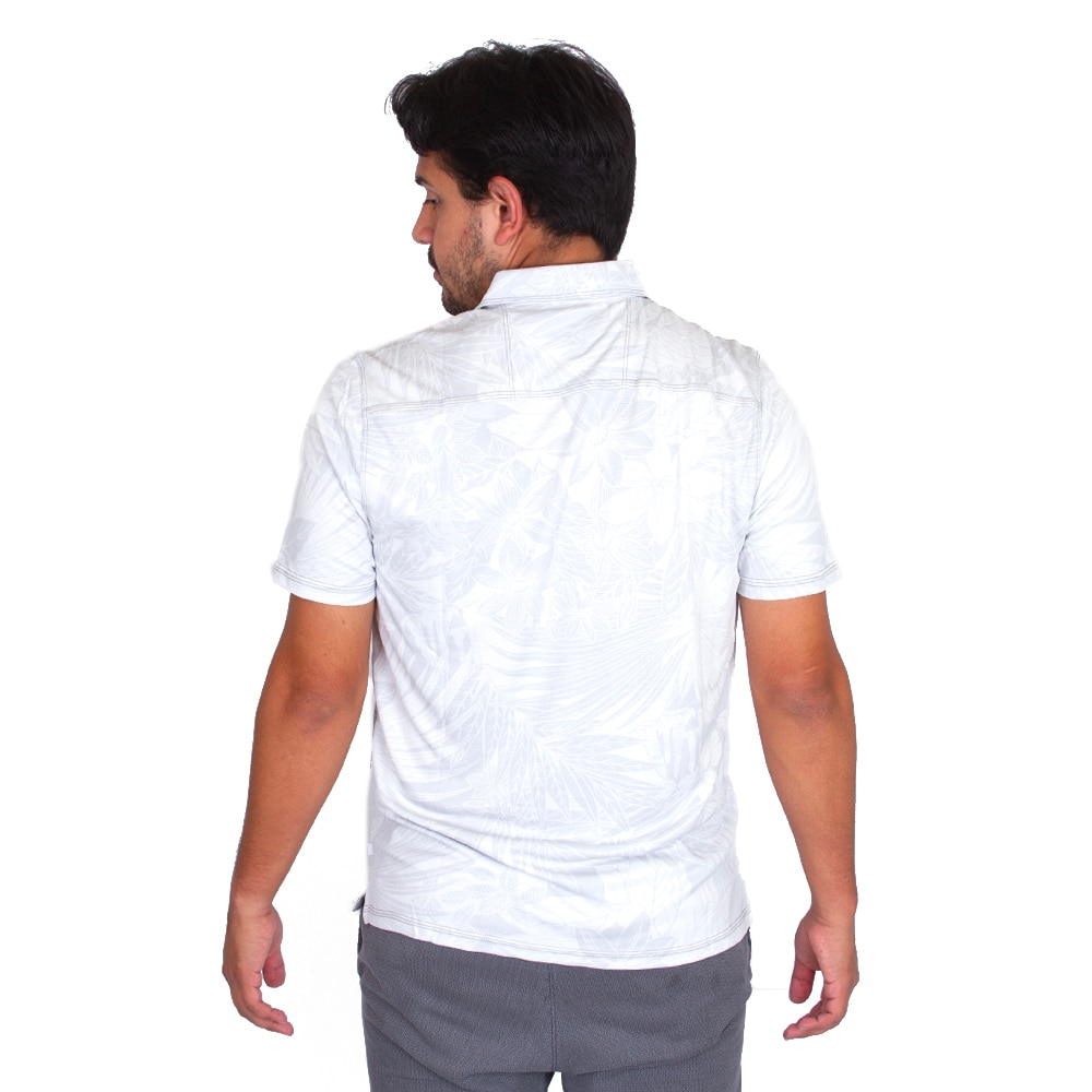 Interlocking UO, Tommy Bahama, White, Polo, Men, Yarn dyed, Tencel, Recycled fabric, 794864